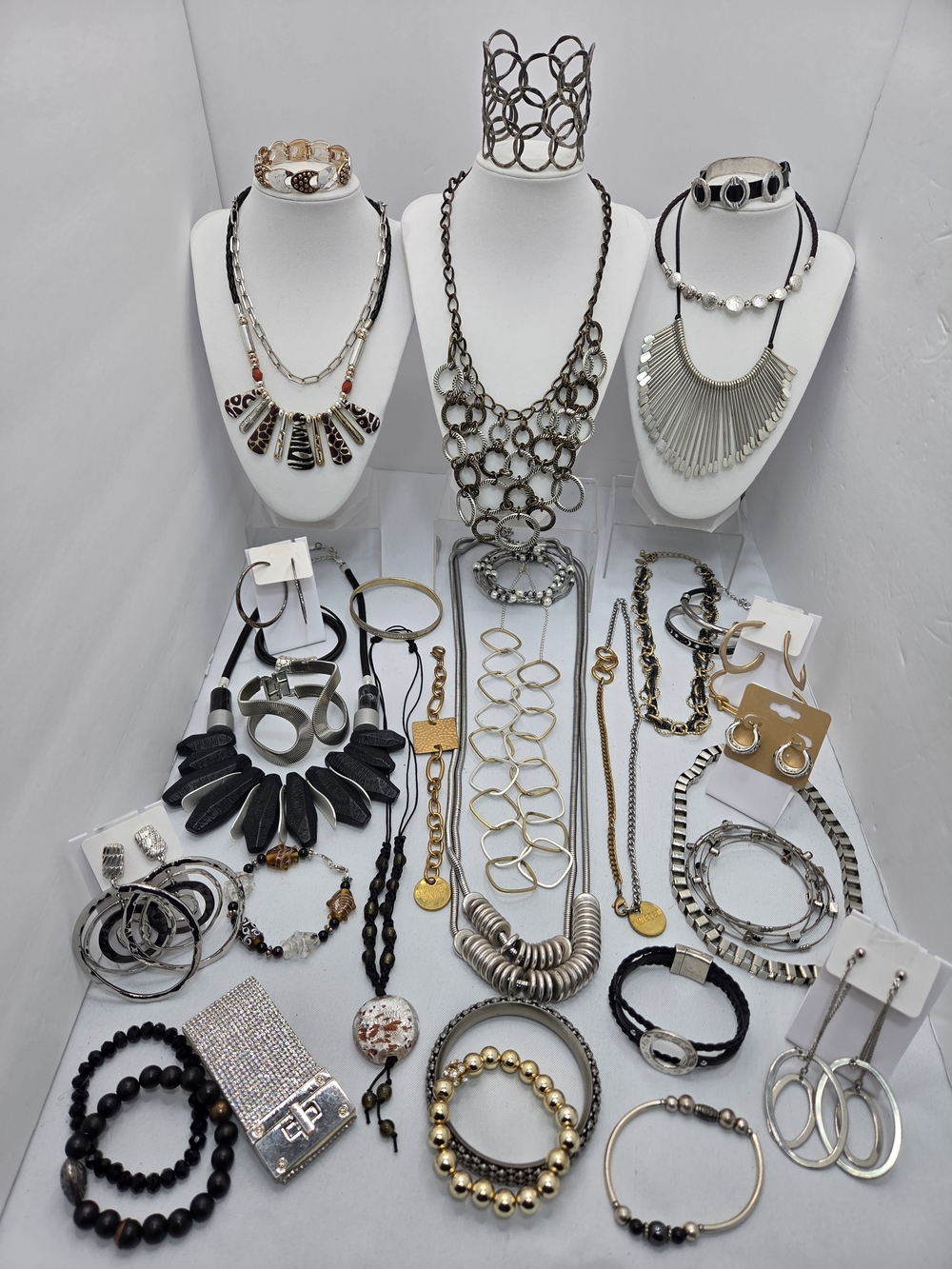HUGE ​Vintage & Modern Jewelry Lot PREMIER LIA SOPHIA TWISTED SILVER 35+ Pcs